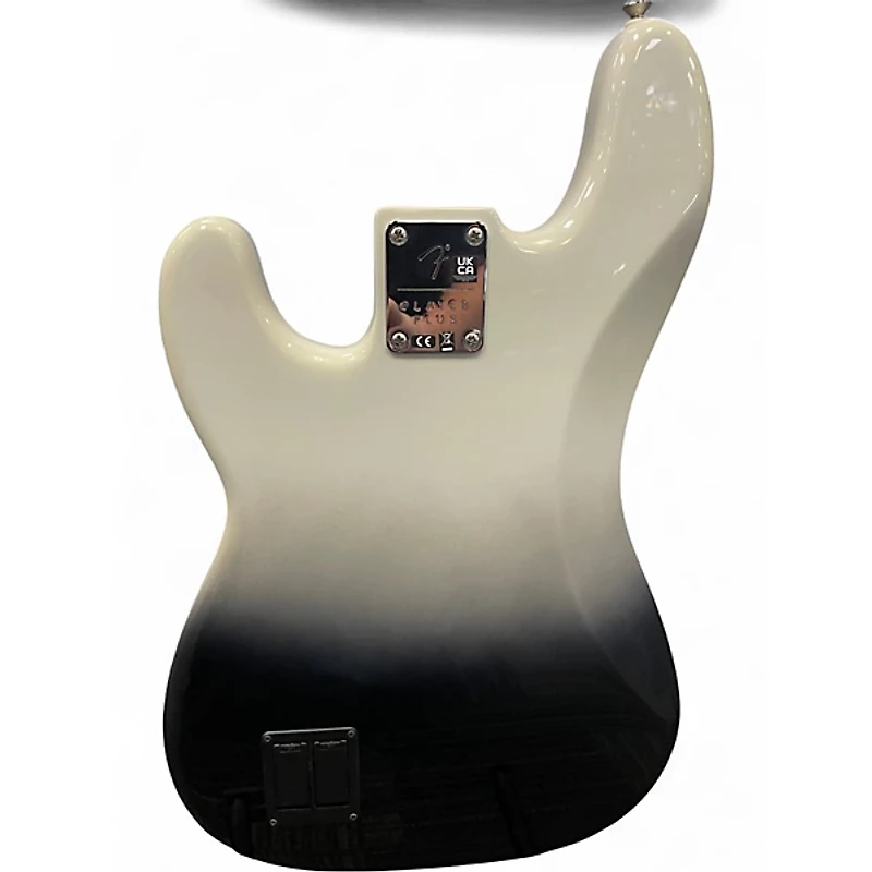 Used Fender Player Plus Active Precision Bass Black and White Electric Bass Guitar
