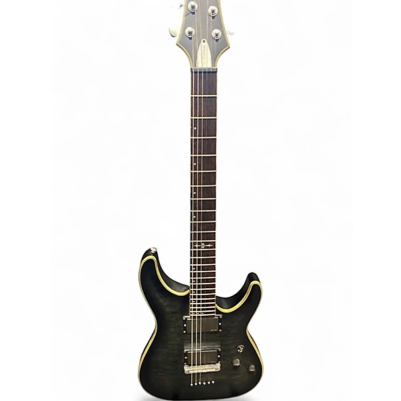 Used Schecter Guitar Research C1 Platinum Trans Black Solid Body Electric Guitar