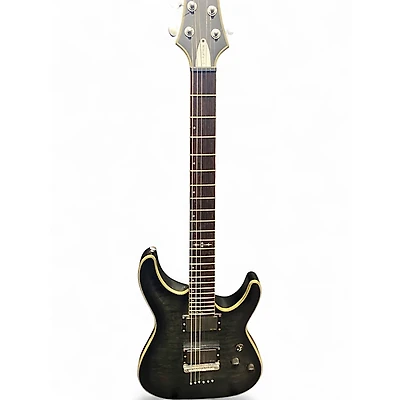 Used Schecter Guitar Research C1 Platinum Trans Black Solid Body Electric Guitar