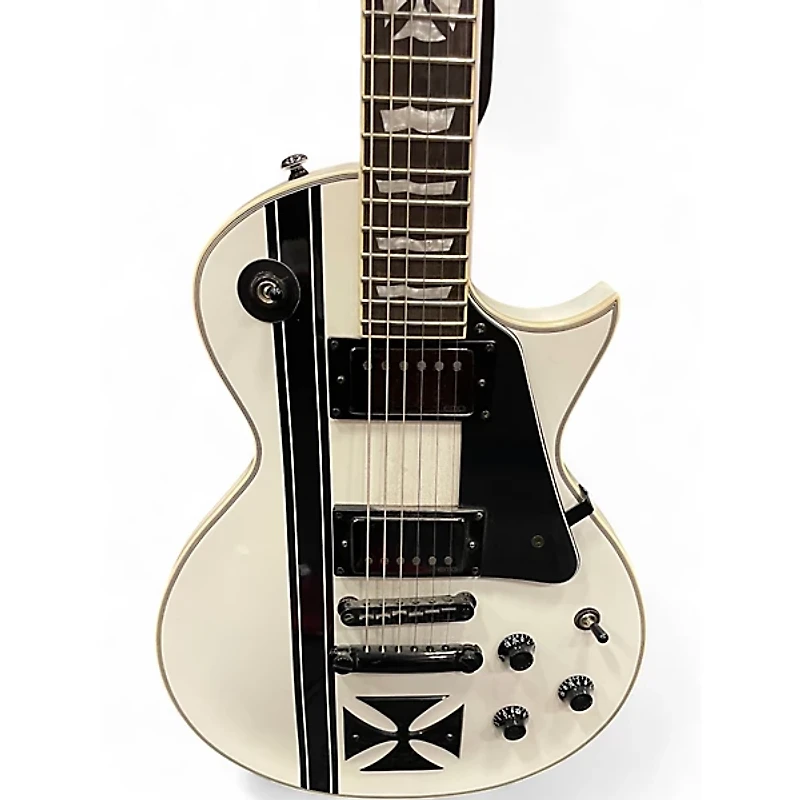 Used ESP LTD James Hetfield Signature Iron Cross White Solid Body Electric Guitar