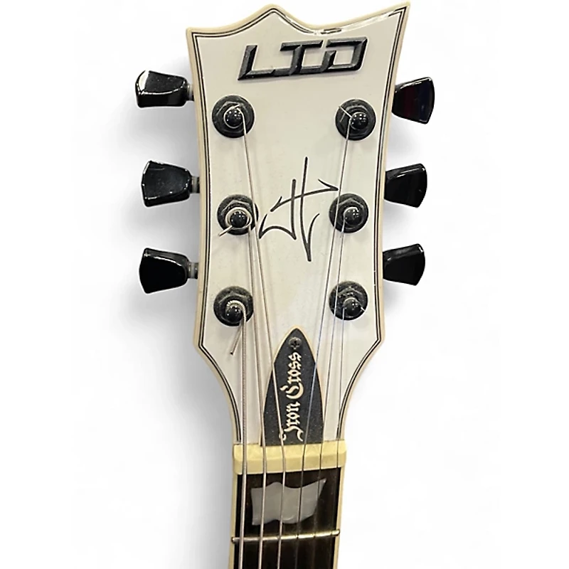 Used ESP LTD James Hetfield Signature Iron Cross White Solid Body Electric Guitar