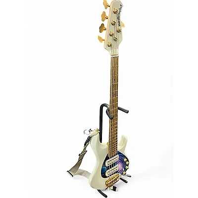 Used Ernie Ball Music Man Stingray HH 5 String White Electric Bass Guitar