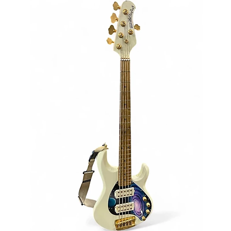 Used Ernie Ball Music Man Stingray HH 5 String White Electric Bass Guitar