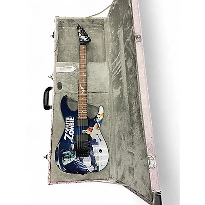 Used ESP LTD Kirk Hammett Signature White Zombie Custom Graphic Solid Body Electric Guitar