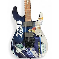Used ESP LTD Kirk Hammett Signature White Zombie Custom Graphic Solid Body Electric Guitar