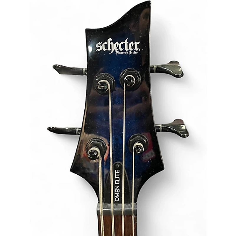 Used Schecter Guitar Research Omen Elite 4 Blue Electric Bass Guitar