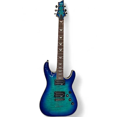 Used Schecter Guitar Research Omen Extreme 6 Blue Solid Body Electric Guitar