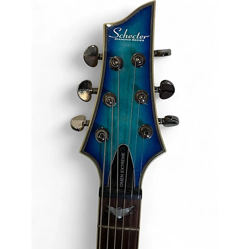 Used Schecter Guitar Research Omen Extreme 6 Blue Solid Body Electric Guitar