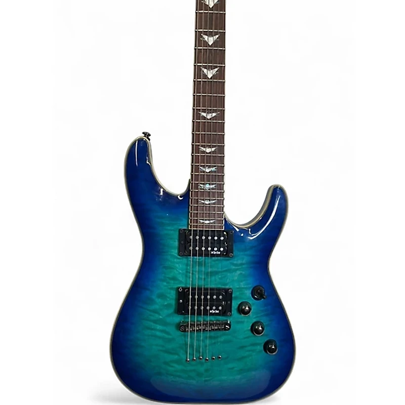 Used Schecter Guitar Research Omen Extreme 6 Blue Solid Body Electric Guitar