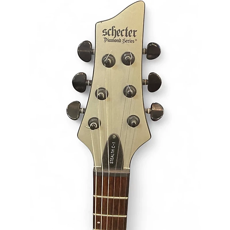 Used Schecter Guitar Research STEALTH C1 Silver Solid Body Electric Guitar