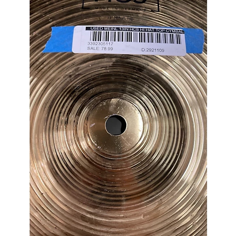 Used MEINL 13in HCS Hi Hat Top Cymbal