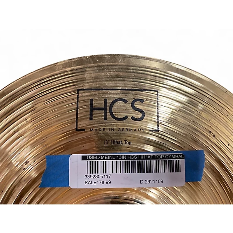 Used MEINL 13in HCS Hi Hat Top Cymbal