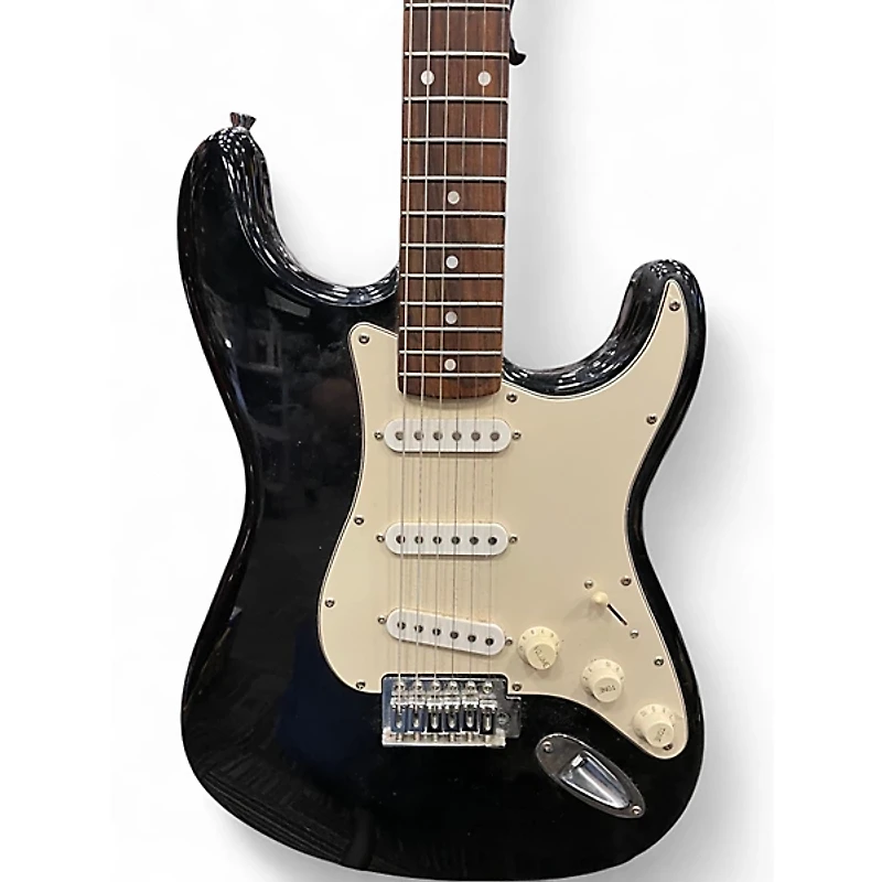 Used Squier Standard Stratocaster Black Solid Body Electric Guitar