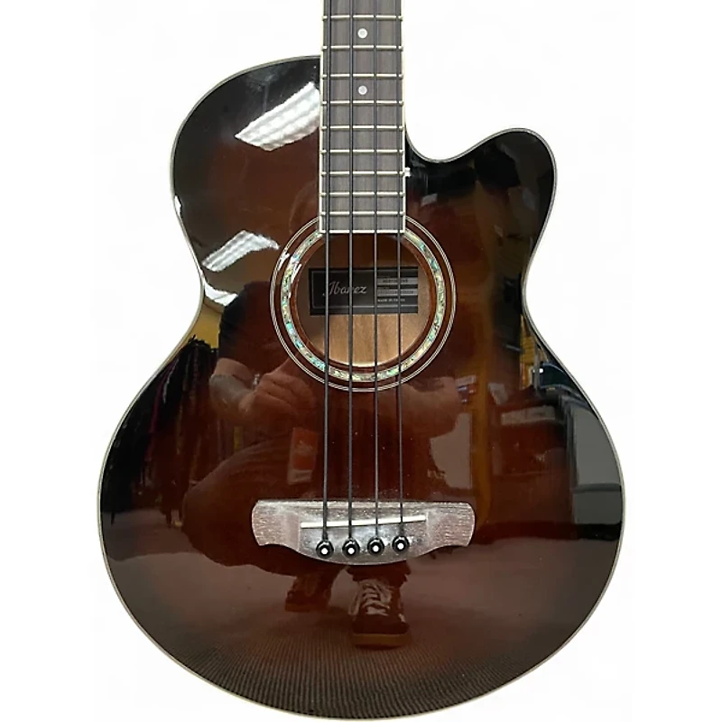 Used Ibanez AEB10E DARK VIOLIN SUNBURST Acoustic Bass Guitar