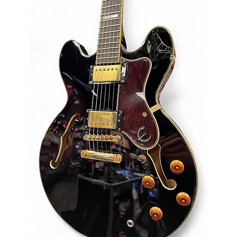 Used Epiphone Sheraton II Black Hollow Body Electric Guitar