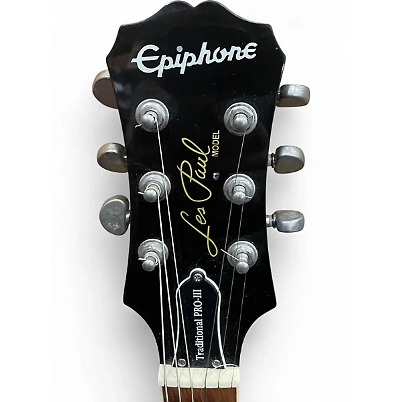 Used Epiphone Les Paul Traditional PRO III Black Solid Body Electric Guitar