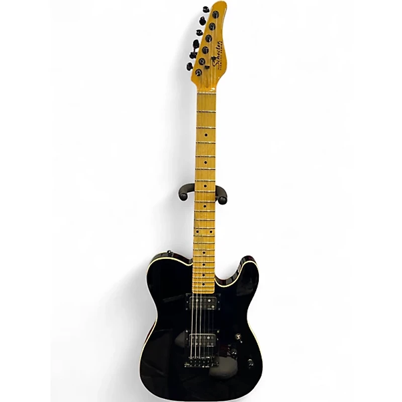 Used Schecter Guitar Research Diamond Series PT Black Solid Body Electric Guitar