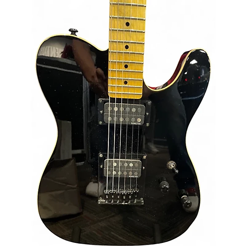 Used Schecter Guitar Research Diamond Series PT Black Solid Body Electric Guitar