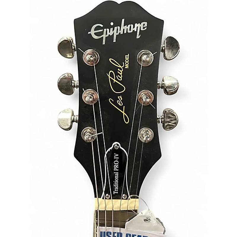Used Epiphone Les Paul Traditional Pro IV Satin Black Solid Body Electric Guitar