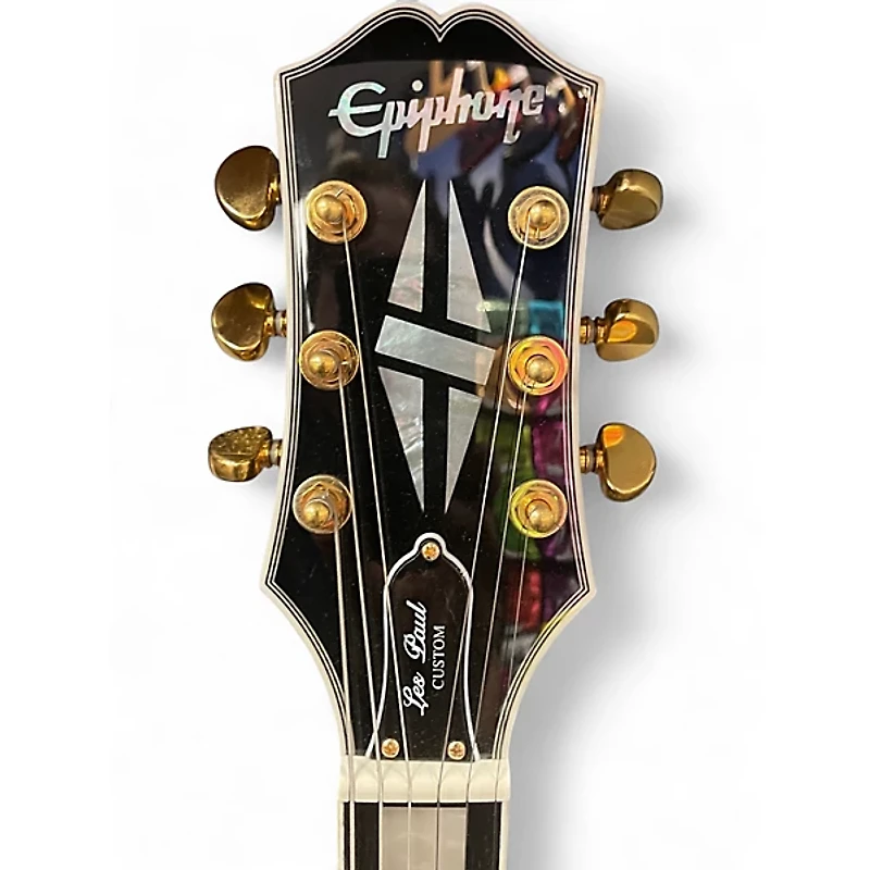 Used Epiphone Les Paul Custom Antique Ivory Solid Body Electric Guitar