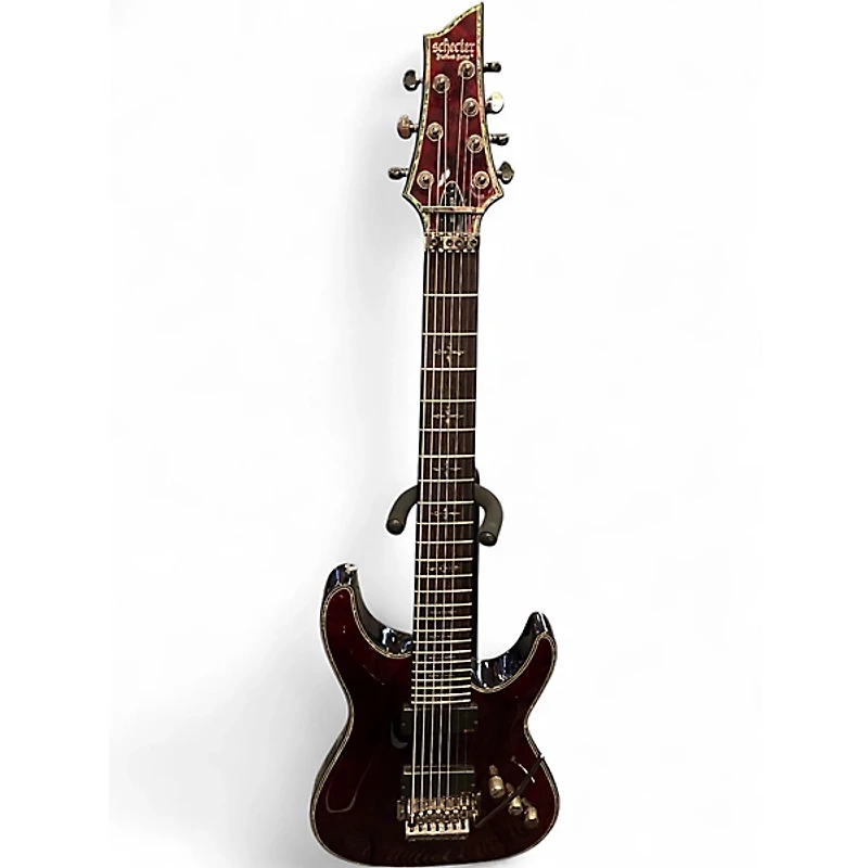 Used Schecter Guitar Research Hellraiser C7 Floyd Rose Black Cherry Solid Body Electric Guitar