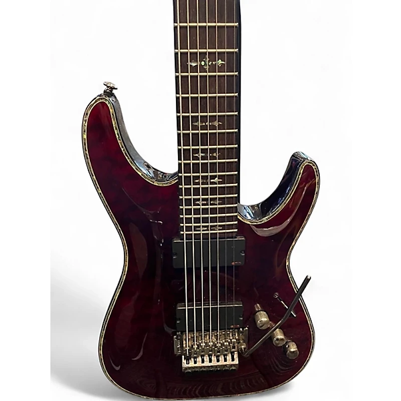 Used Schecter Guitar Research Hellraiser C7 Floyd Rose Black Cherry Solid Body Electric Guitar