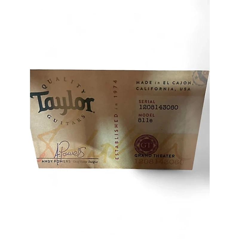 Used Taylor 811E Natural Acoustic Electric Guitar