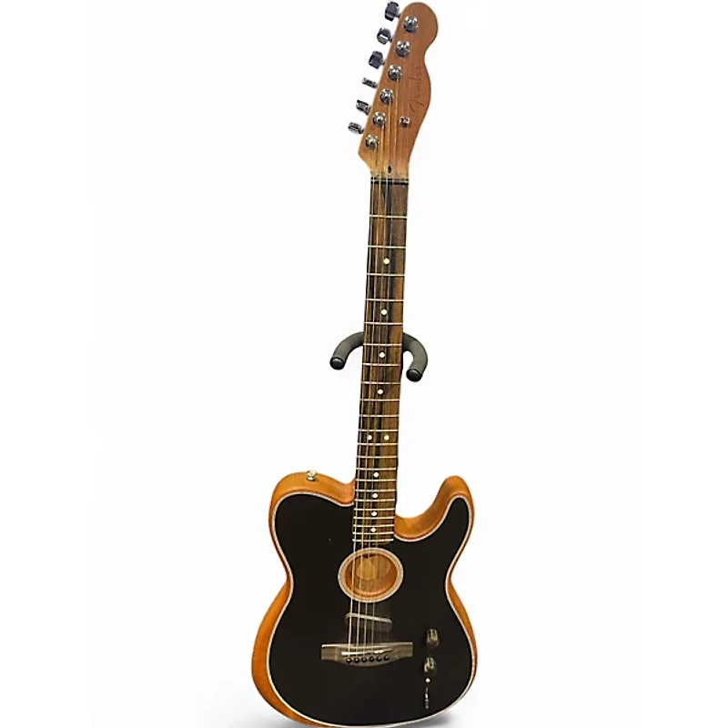 Used Fender American Acoustasonic Telecaster Black Acoustic Electric Guitar