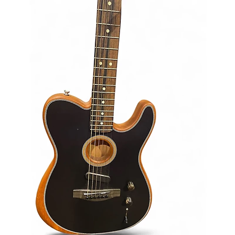 Used Fender American Acoustasonic Telecaster Black Acoustic Electric Guitar