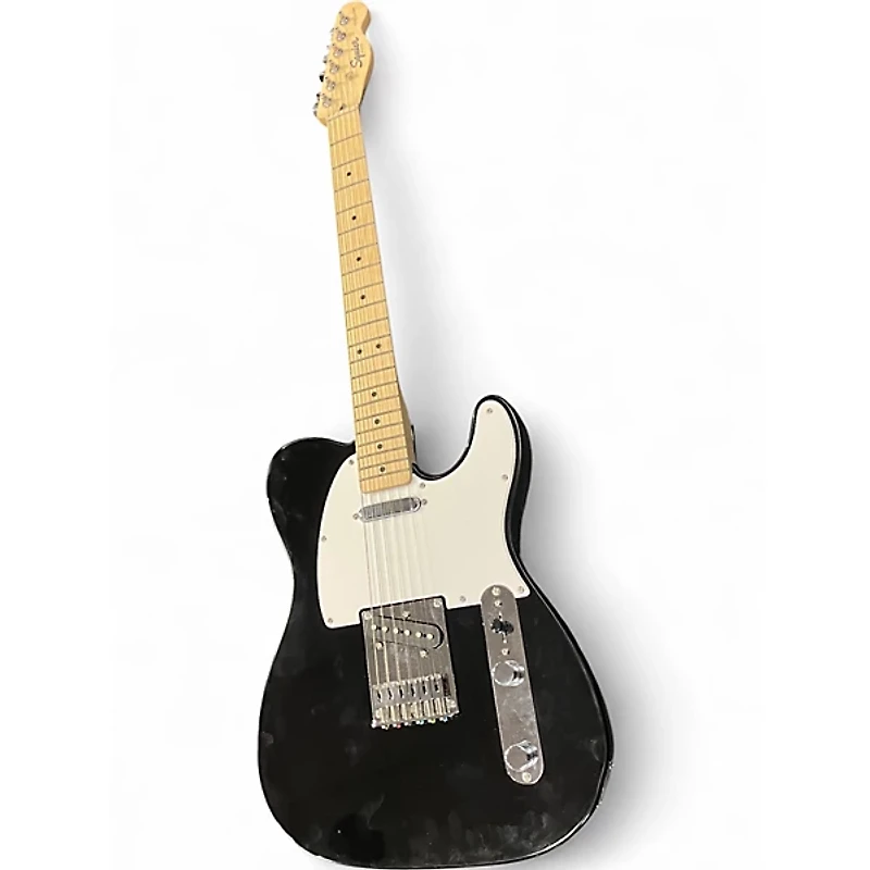 Used Squier Telecaster Black Solid Body Electric Guitar