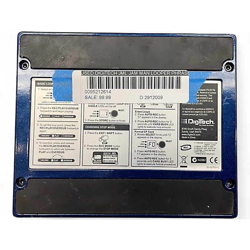 Used DigiTech JML Jam Man Looper Phrase Sampler Pedal