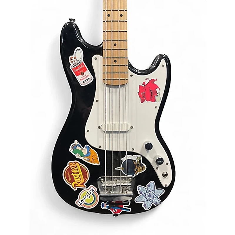 Used Squier Bronco Black Electric Bass Guitar