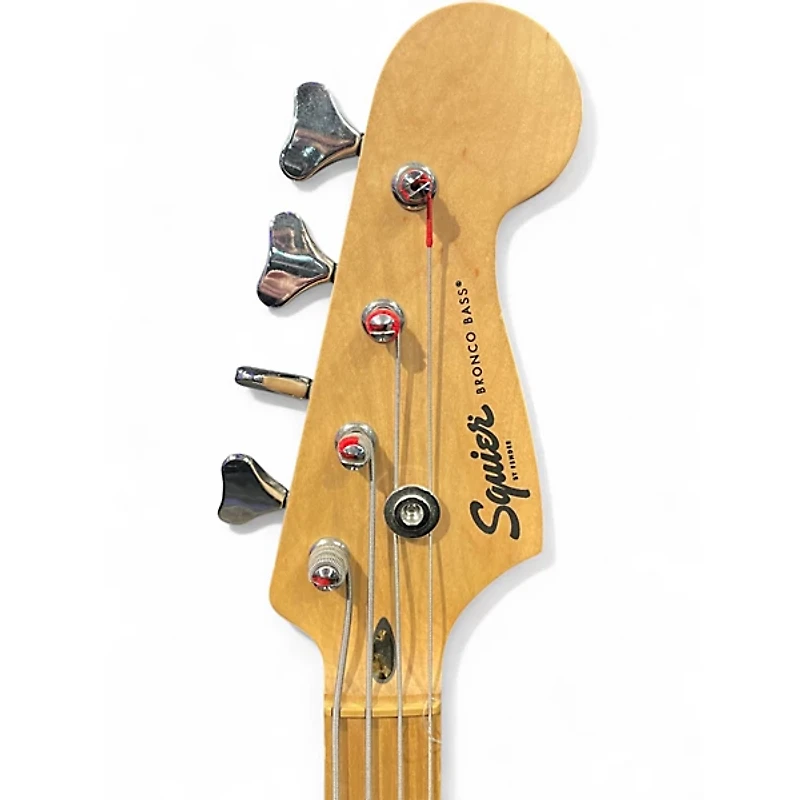 Used Squier Bronco Black Electric Bass Guitar