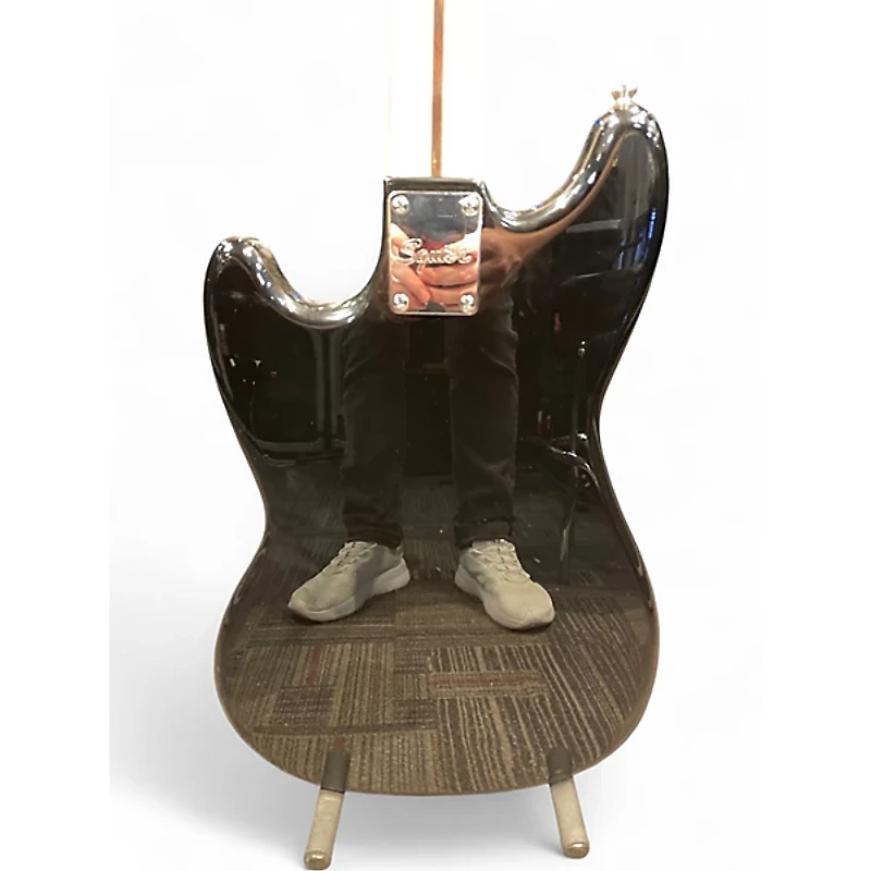 Used Squier Bronco Black Electric Bass Guitar