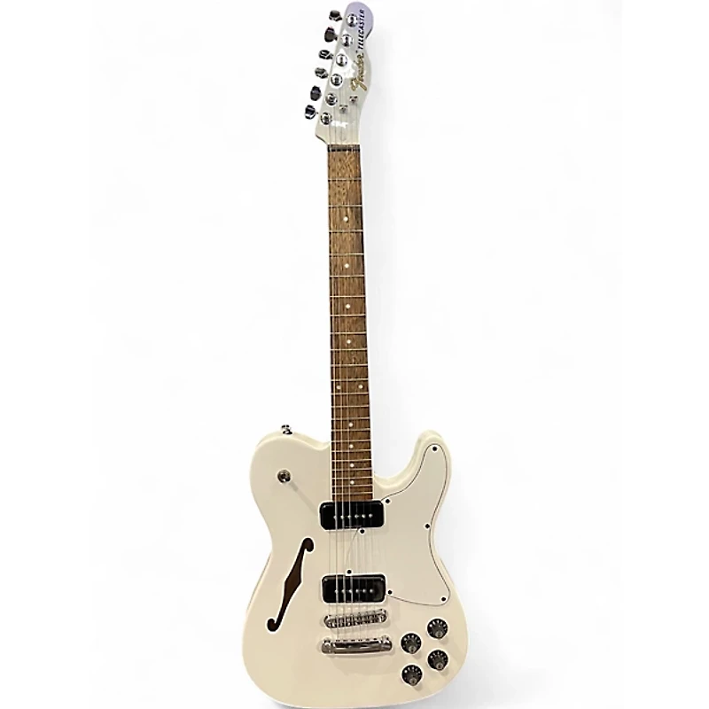 Used Fender JA90 Jim Adkins Thinline Telecaster Alpine White Hollow Body Electric Guitar