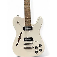 Used Fender JA90 Jim Adkins Thinline Telecaster Alpine White Hollow Body Electric Guitar