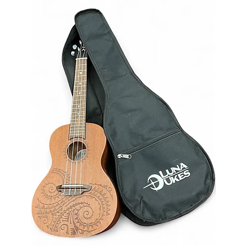 Used Luna Concert Tattoo Natural Ukulele