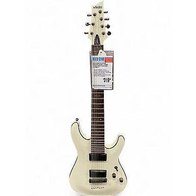Used Schecter Guitar Research Demon 7 String Classic White Solid Body Electric Guitar