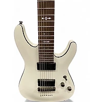 Used Schecter Guitar Research Demon 7 String Classic White Solid Body Electric Guitar
