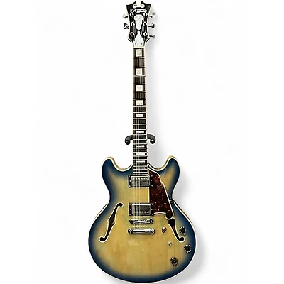 Used D'Angelico Premier Series DC Blue Burst Hollow Body Electric Guitar