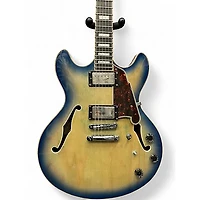 Used D'Angelico Premier Series DC Blue Burst Hollow Body Electric Guitar