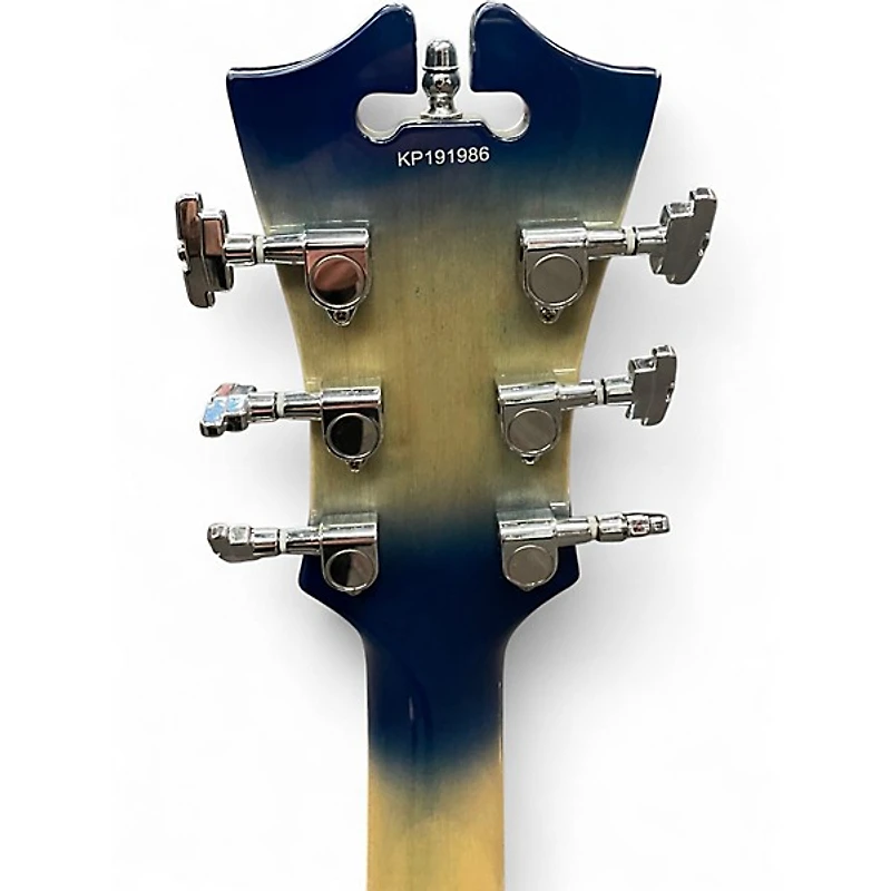 Used D'Angelico Premier Series DC Blue Burst Hollow Body Electric Guitar