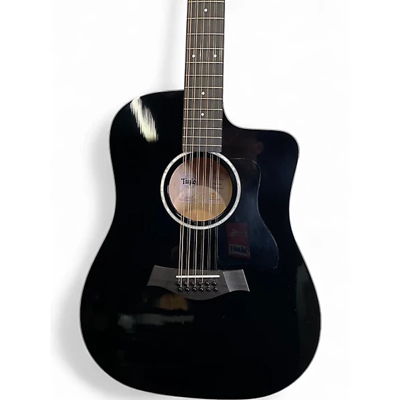 Used Taylor 250ce Black 12 String Acoustic Electric Guitar