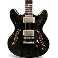 Used D'Angelico EX-DC Tour Black Hollow Body Electric Guitar