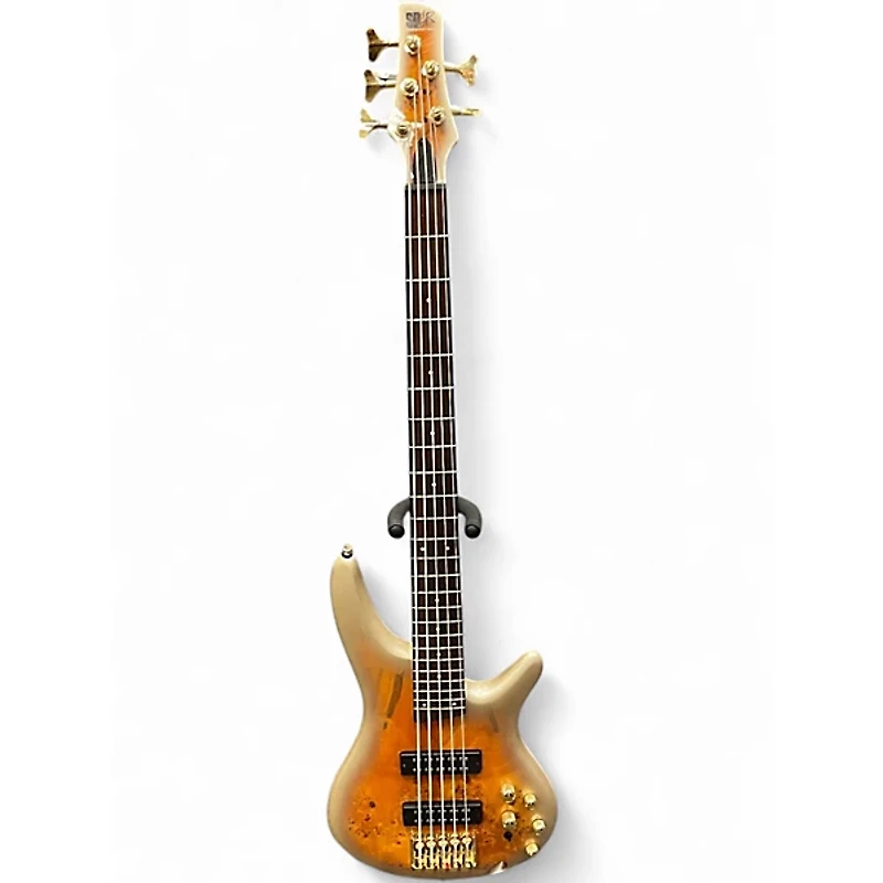 Used Ibanez SR405EPBDX 5 String Mars Gold Metallic Burst Electric Bass Guitar