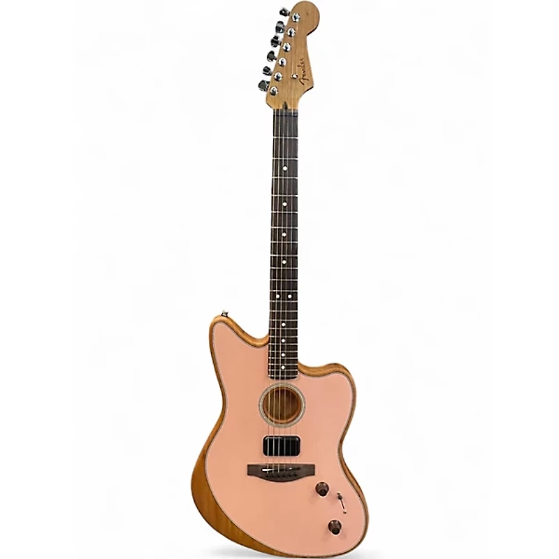 Used Fender ACOUSTASONIC PLAYER JAZZMASTER Shell Pink Acoustic Electric Guitar