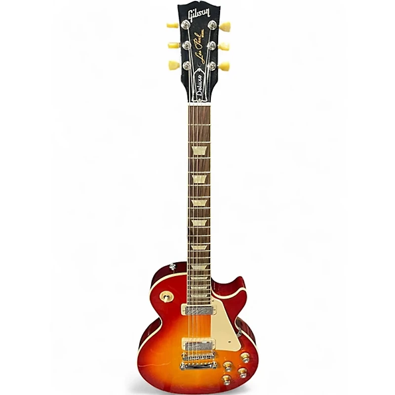 Used Gibson Les Paul Deluxe Cherry Sunburst Solid Body Electric Guitar
