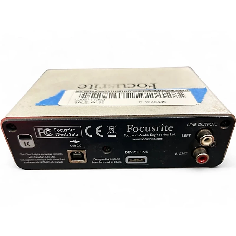 Used Focusrite iTrack Solo Audio Interface