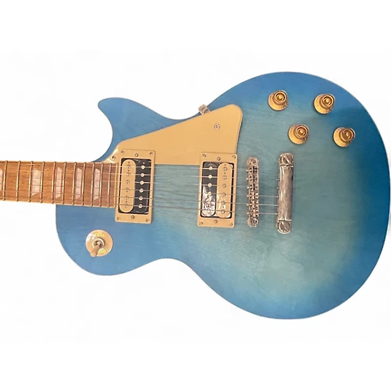 Used Epiphone Les Paul Traditional Pro IV worn pacific blue Solid Body Electric Guitar