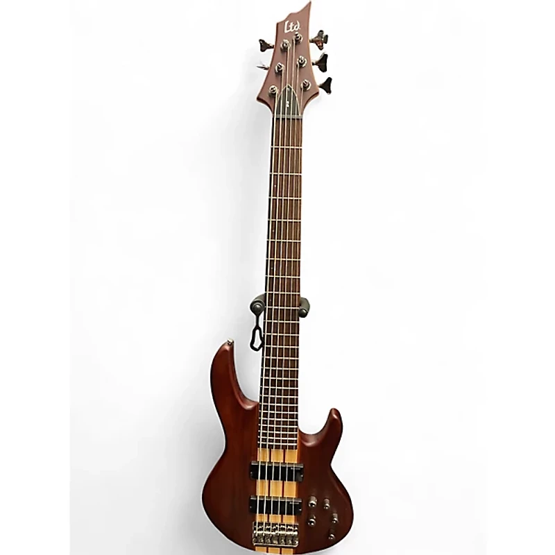 Used ESP LTD D6 6 String Walnut Electric Bass Guitar